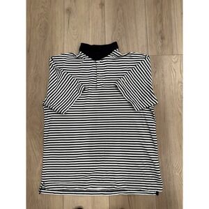 Callaway Golf Sport Mens Sz XL Black White Stripe Cotton Polo Shirt Short Sleeve